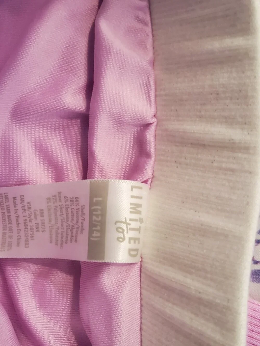 Limited Too Girls L 12-14 Matching set Skort Skirt and Shirt Tee Pink Sparkle
